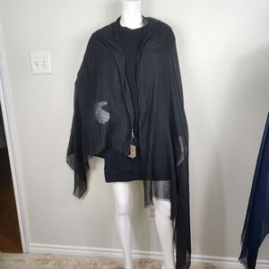NWT J Jill Black Long Scarf